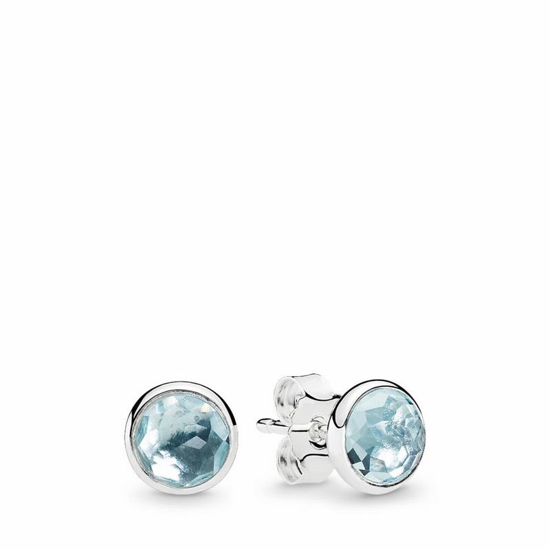 Pandora March Droplets Stud Earrings Clearance NZ, Sterling Silver (125403-CWD)